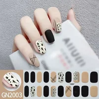 Ins Woman DIY Manicure UV Gel Nail Stickers Baking-free 20 Finger Adhesive Nail Sticker Full Paste Semi Cured Nail Art Sticker 1