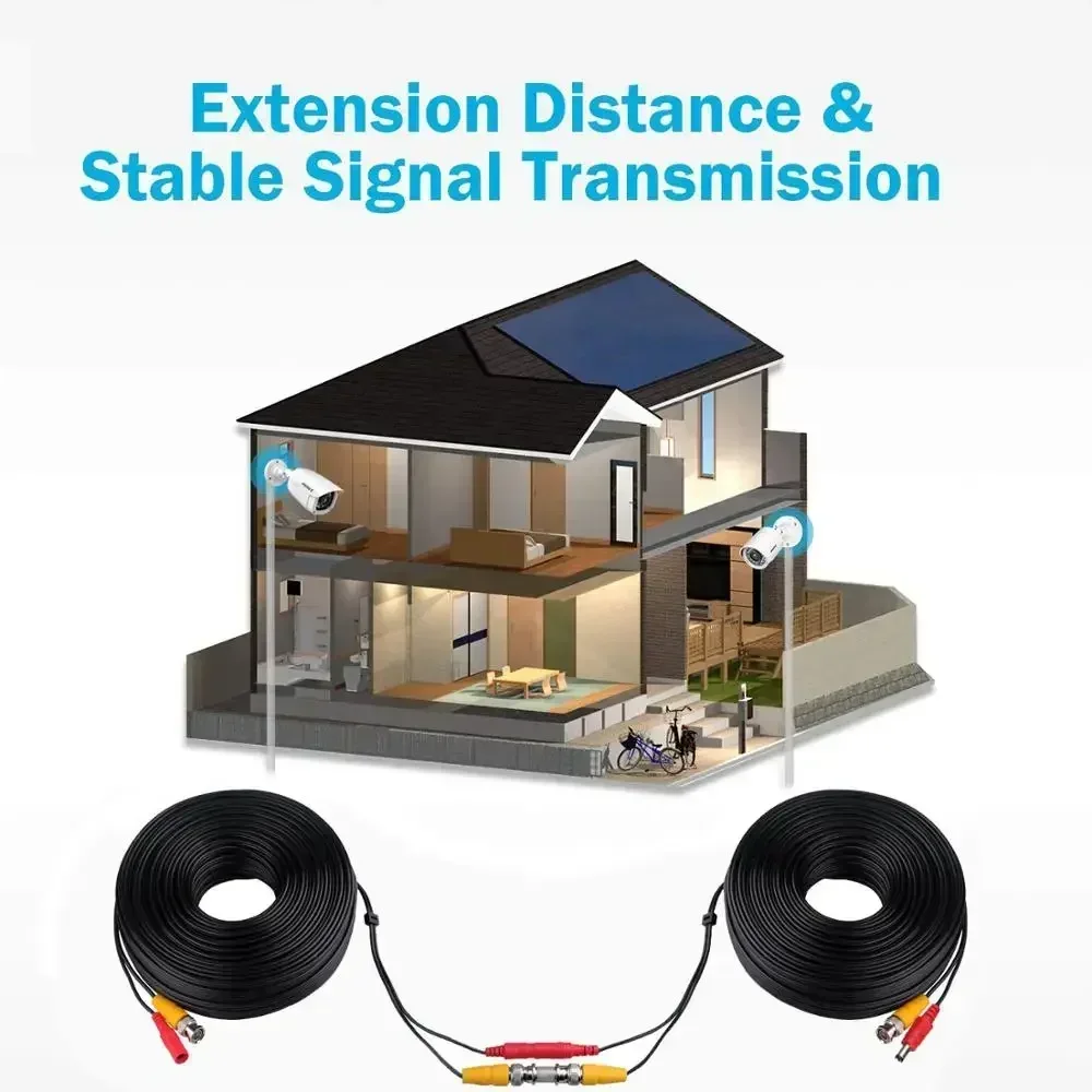 BNC cable 5M-50M analog ahd cctv surveillance accessory bnc video power surveillance for ahd camera and dvr kit 6