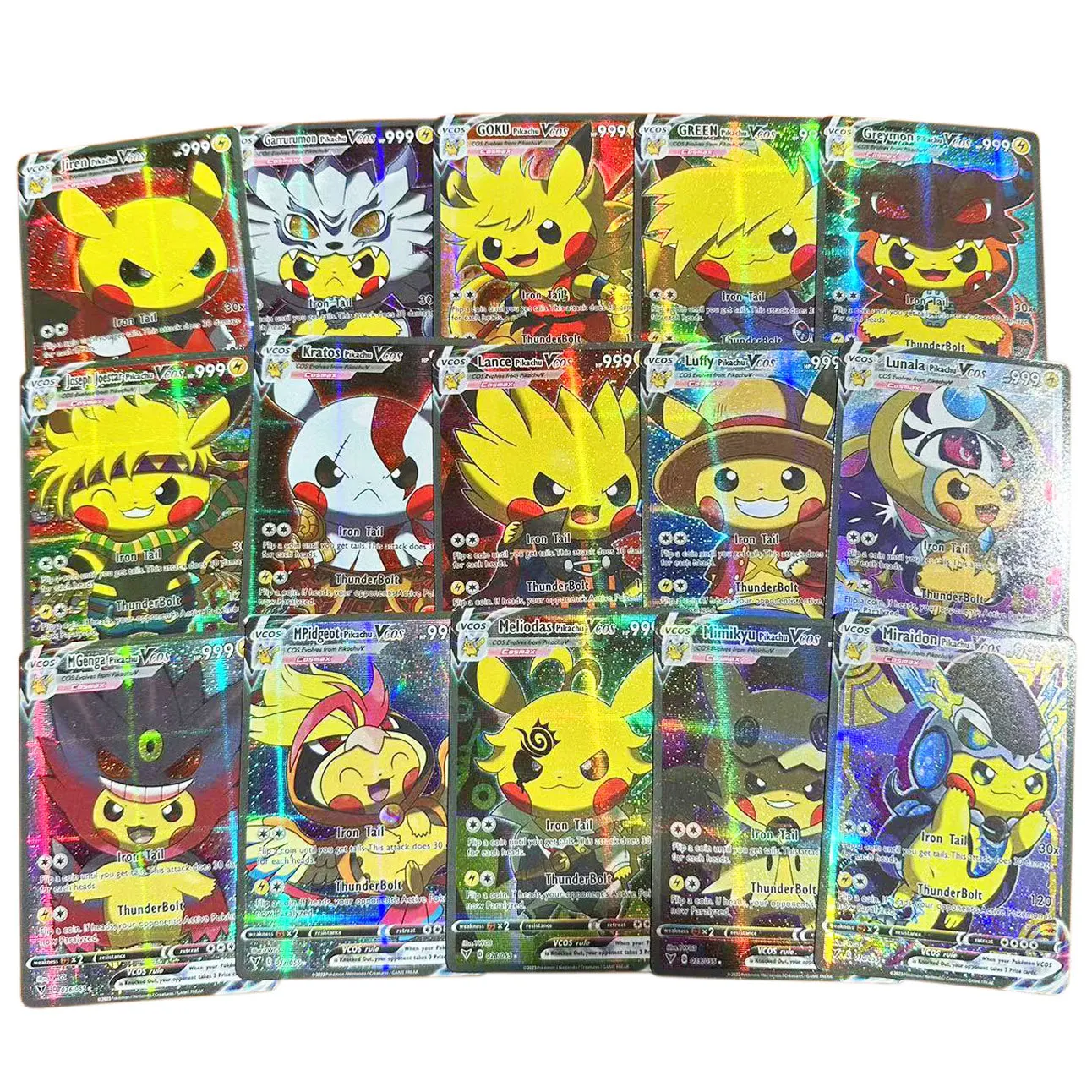 55pcs/set Pikachus Kawaii Cos English Collection Battle Trainer Card Board Game Cards Birthday Party Gifts Toys 5