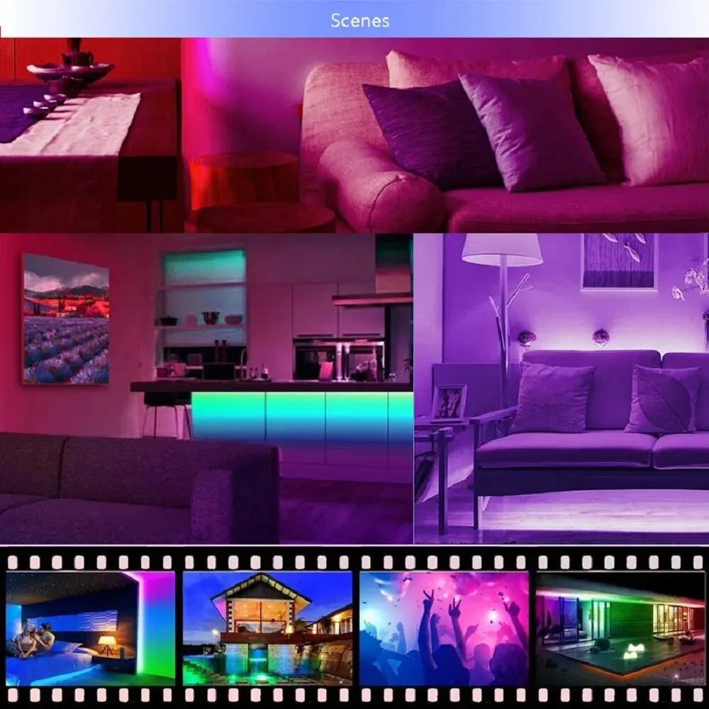 รูปสินค้า เทป LED ยืดหยุ่น RGB 24 ปุ่ม ควบคุมแอปและรีโมท