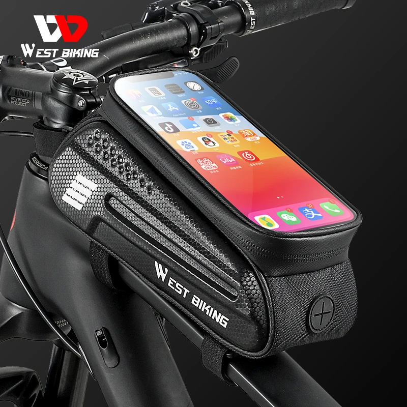 West Biking Bag Front Frame Touch Screen | Bike Frame Bag West Biking | Waterproof Bike Frame Bag - Bicycle Bags & Panniers