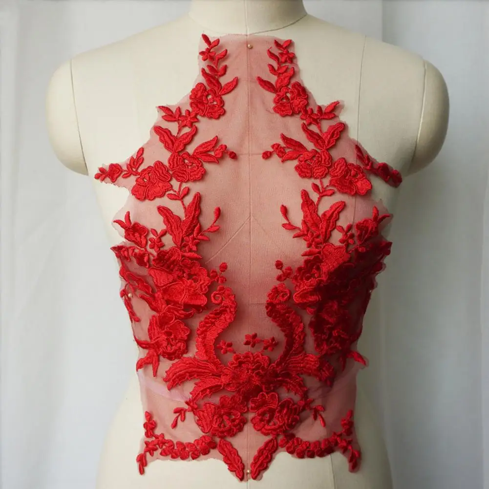 Fake Collar Embroidered Fabric Fake Collarband Sewing Lace Applique Sewing Flower Fabric Collar Back for DIY Clothing Lace Fabric