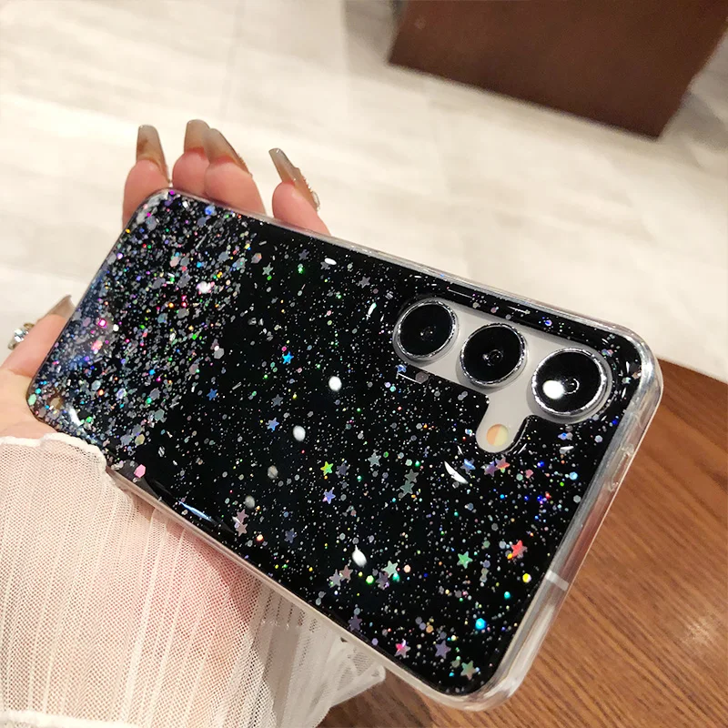 Sparkling Soft Epoxy Silicone Clear Phone Case Cover