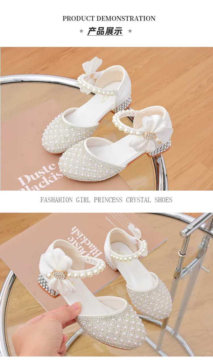 Girls Rhinestone Princess Party Shoes 5