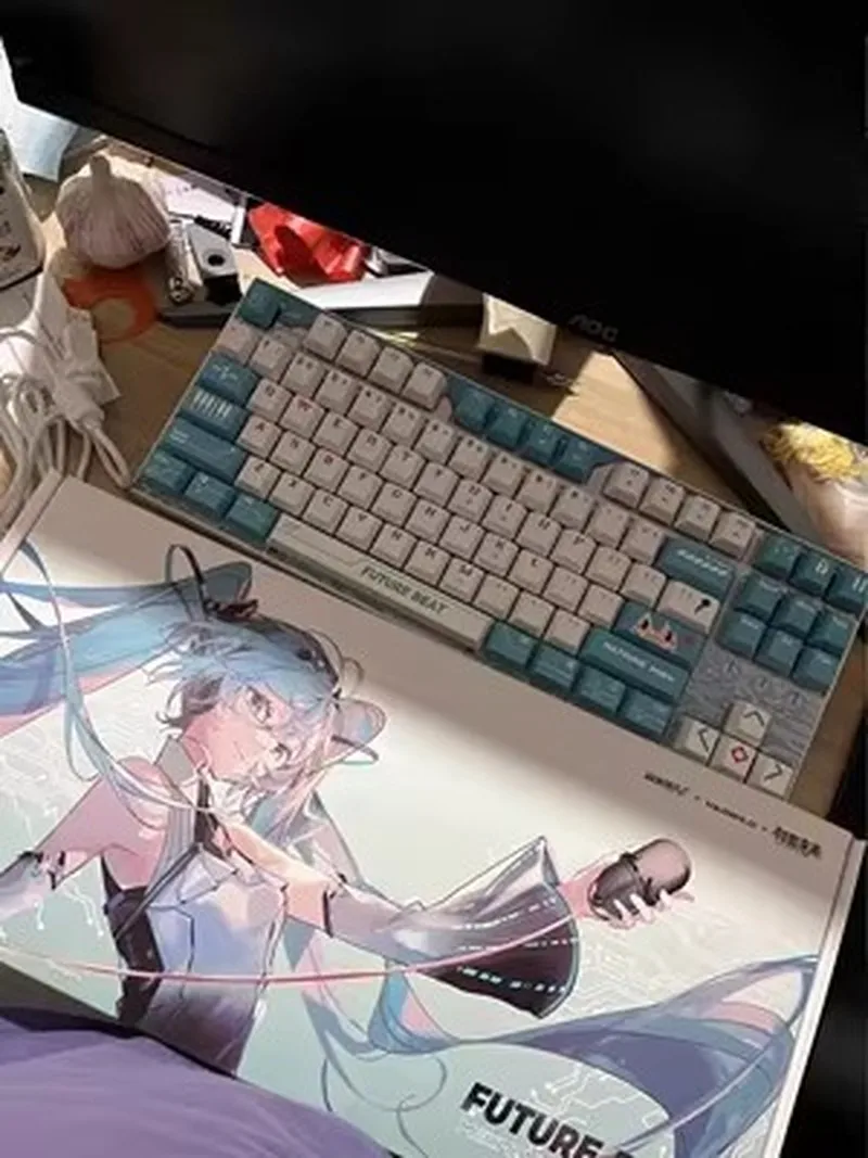 Anjinguang Miku Anime Tastenkappe - Hatsune Miku Kagamine Rin Len, Harz Keycap Für Mechanische Tastaturen