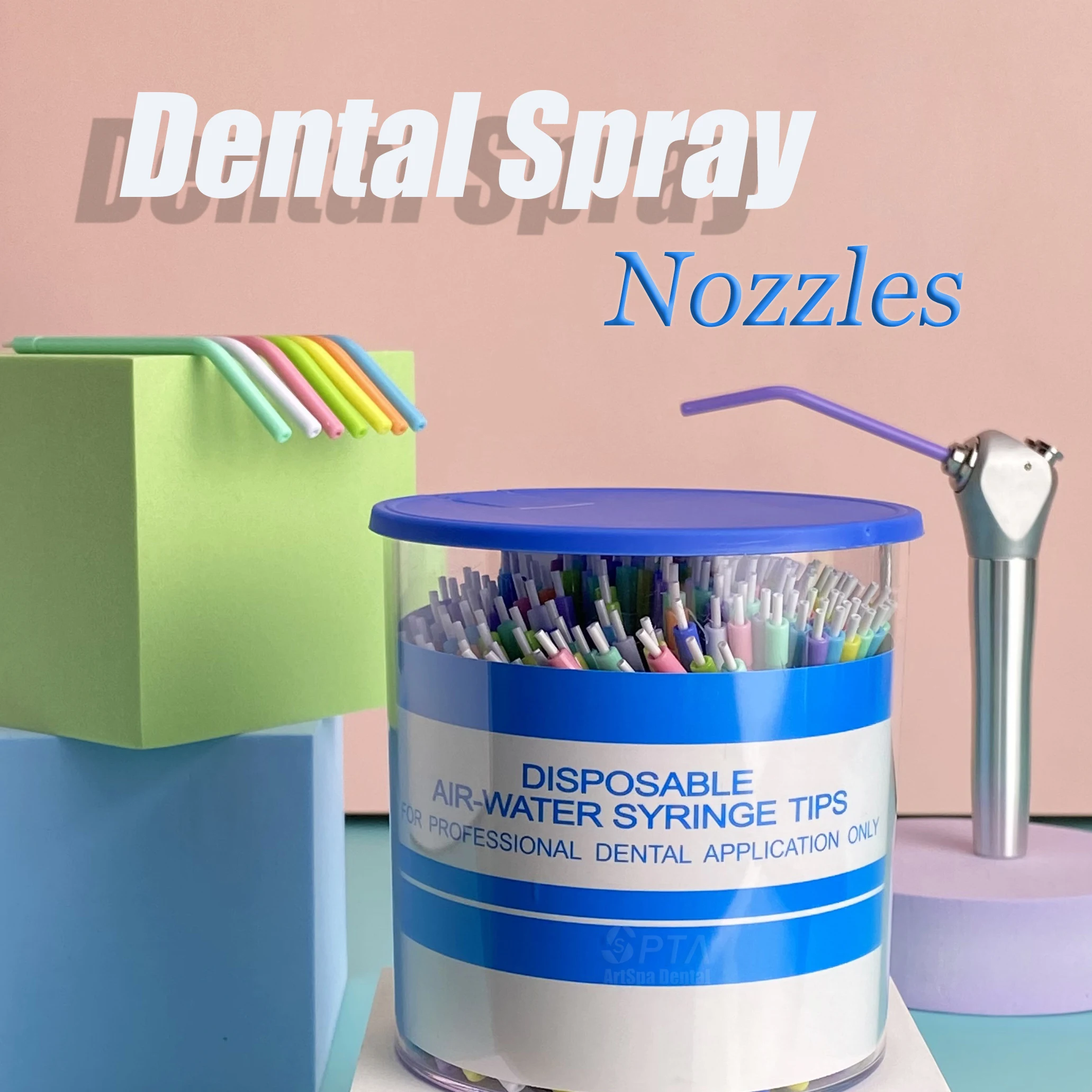 

SPTA 250PCS Disposable Dental Spray Nozzles Tips Easy Oper Mix Color For 3-Way Air Water Syringe Polisher High Quality Plastic