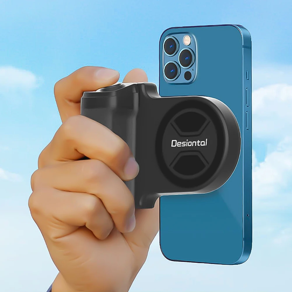 Magnetic Selfie Phone Tripod Mount Detachable Remote Shutter Bluetooth-Compatible Tripod Adapter Grip Holder Camera Handle