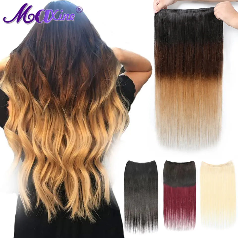 Maxine Straight One Piece Clip Nelle Estensioni 100% Remy Human Hair 1B/99J Ombre Color 613 Clip Bionda Nelle Estensioni Dei Capelli Umani