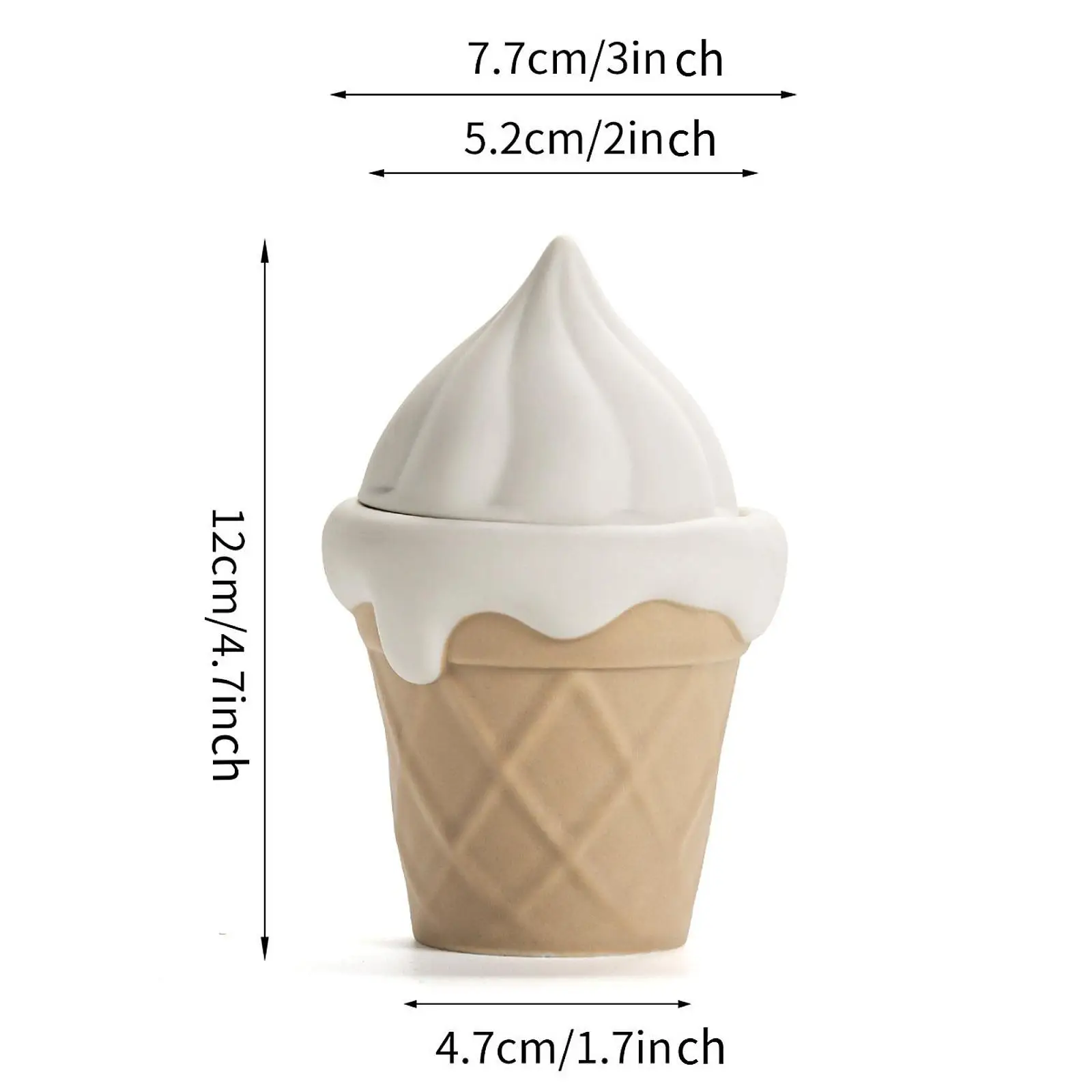 Candle Cup Ice Cream Shaped Ceramic Ornament for Office Party Living Room