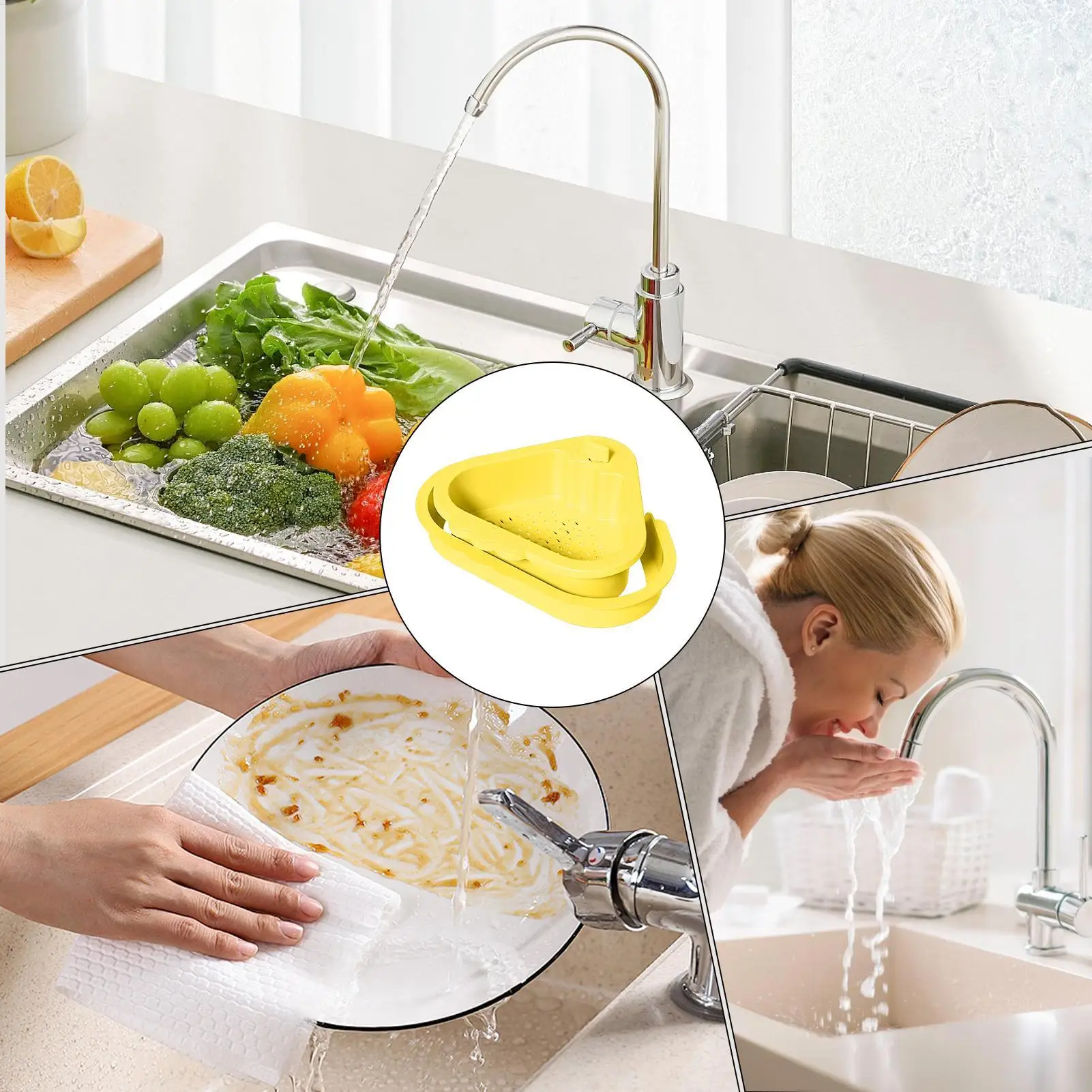Sink Strainer Basket Sink Basket Food Waste Strainer Double-Layer Filter Kitchen Accessories For Fruit Vegetable Pasta Garbage