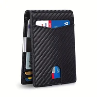 1pc Premium PU Leather Mens Slim Wallet - Stylish RFID Blocking Bifold with Money Clip - Secure Credit Card Holder for Ultimate 1