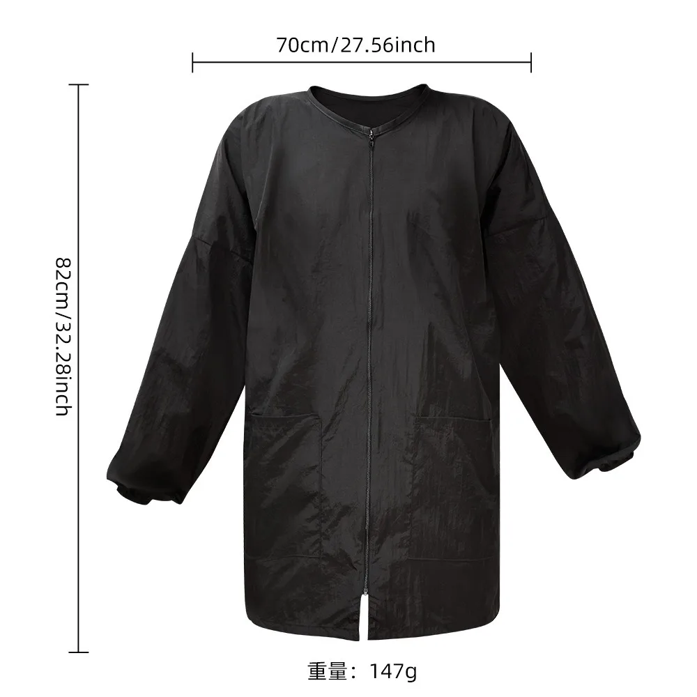 Waterproof Hairdresser Cutting Gown with Sleeved Antistatic Uniform Haircutting Capes Apron Professional Hairstyling Cloth Adult