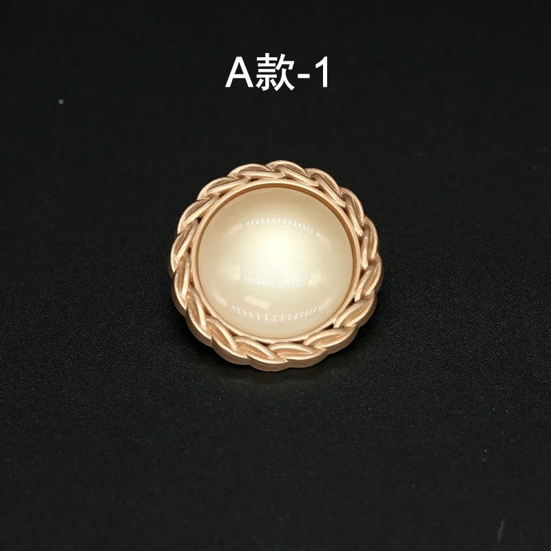 6 pezzi vestiti Vintage ambra bottoni di perle dorate per abbigliamento accessori per abbigliamento a scatto fibbia per cucire decorazione fai da te abbigliamento con bottoni