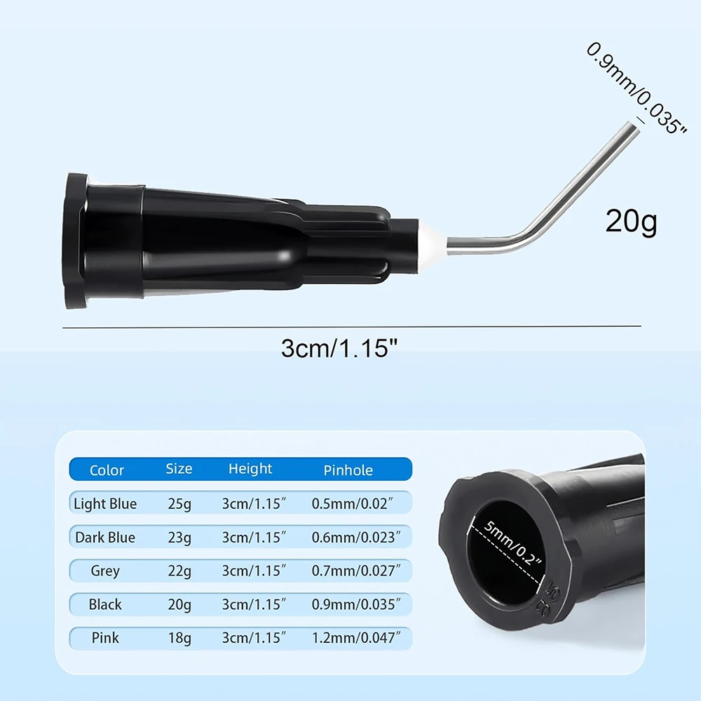 Dental Irrigation Bent Needle Tips For Tooth Cleaning 100 Pack_voghion.com