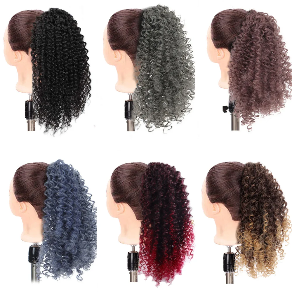 Synthetic Afro Kinky Curly Hair Extension for Women