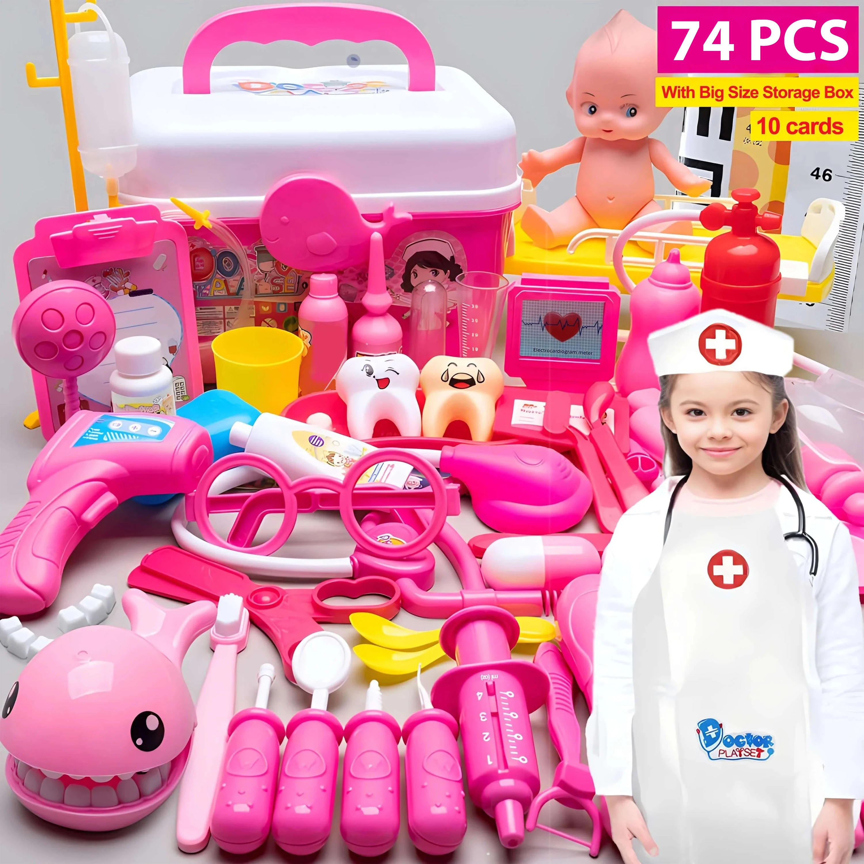 Doctor play set Dentist play set Doctor costume Doctor toys kit Doctor nurse toys Toddler Doctor Kit Toy Kids Pretend Play Doctor Set Costume Dress Up Educational Medical Kit Role Play Birthday Gifts