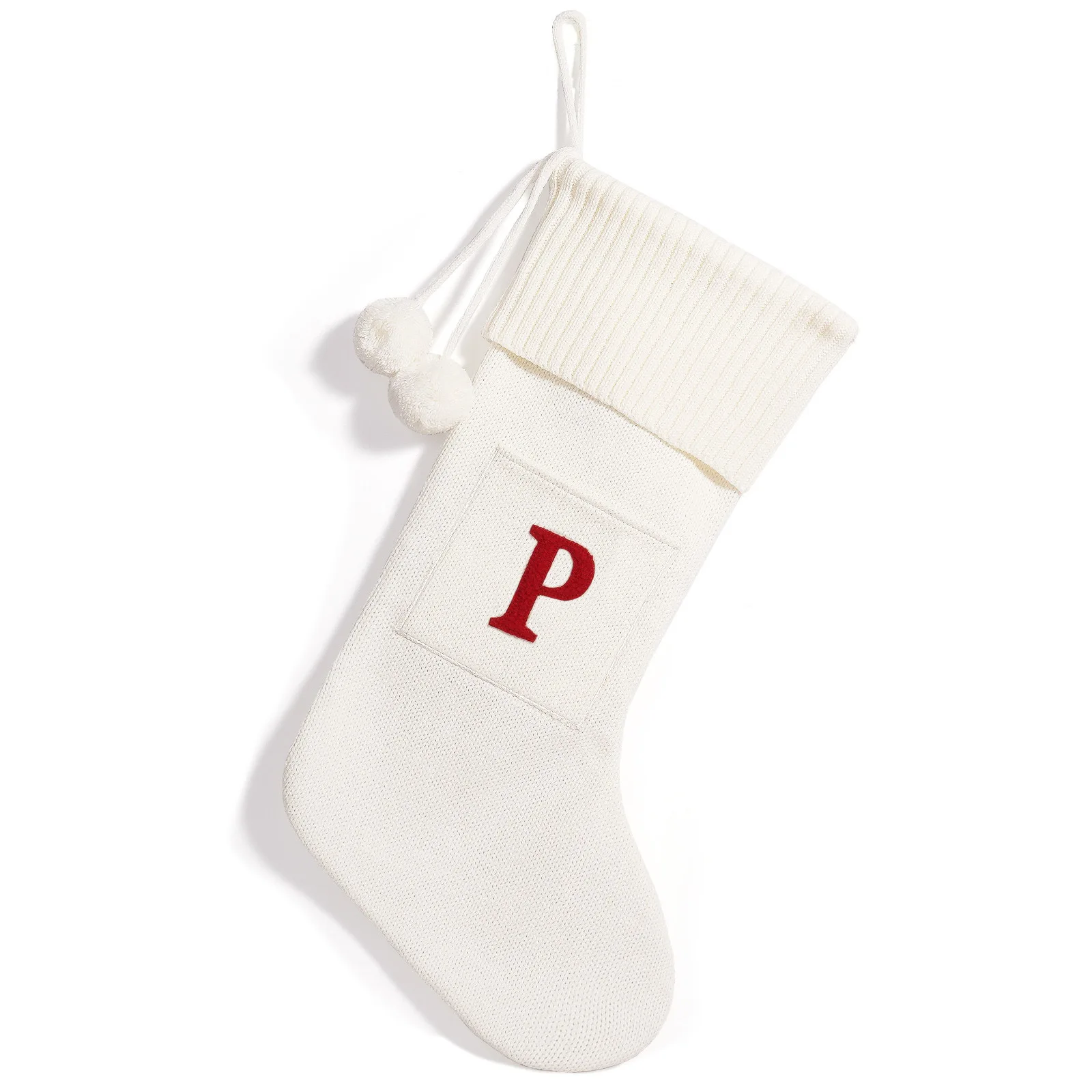 Medias navideñas con letras, nuevas decoraciones tejidas para el árbol de Navidad, colgantes para el hogar, regalo de Navidad, calcetines navideños con alfabeto de copos de nieve