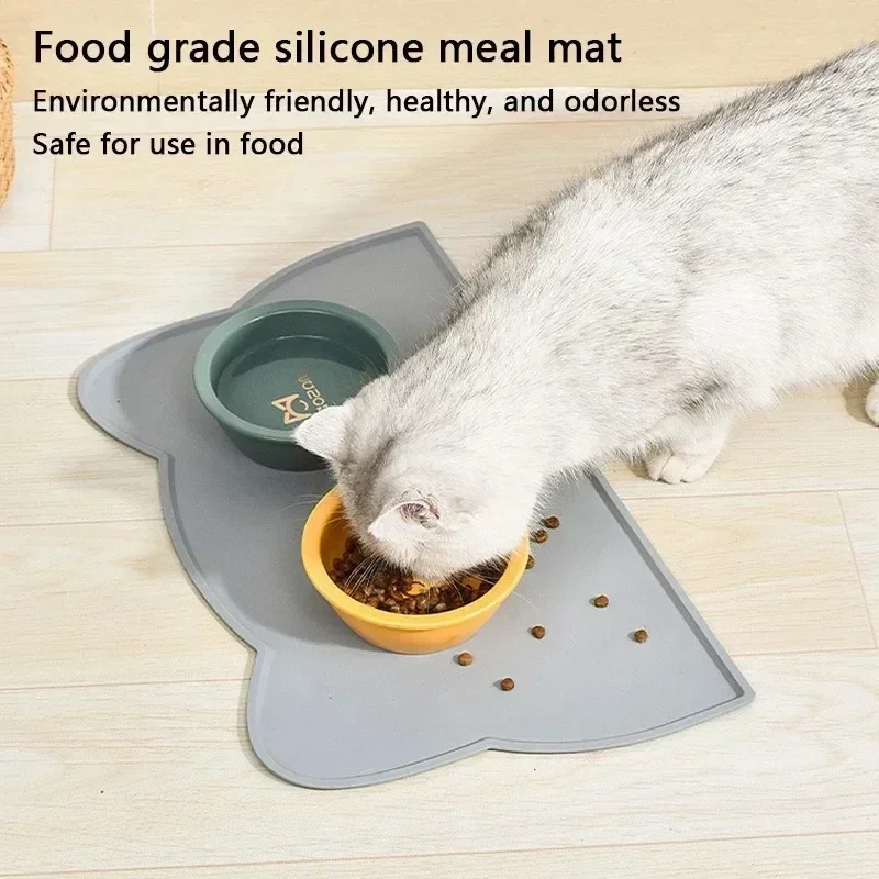 Non-Slip Pet Silicone Bowl Pad Food Mat Leak-Proof Feeding Mats Cushion for Cats Dogs Pet Cat Feeder Dog Bowl Accessories