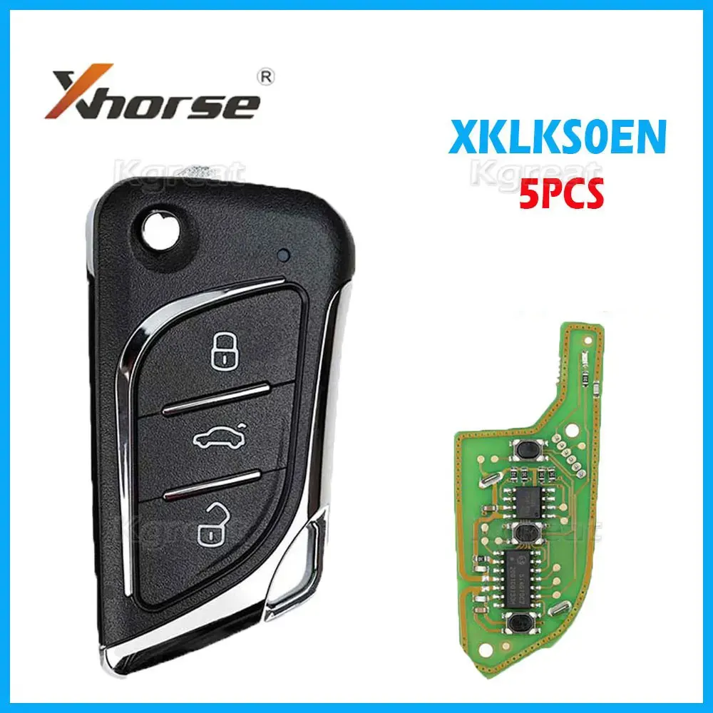 

5pcs Xhorse XKLKS0EN VVDI Wire Universal Remote Key 3 Buttons Remote Car Key for VVDI Mini Key Tool VVDI2 English Version