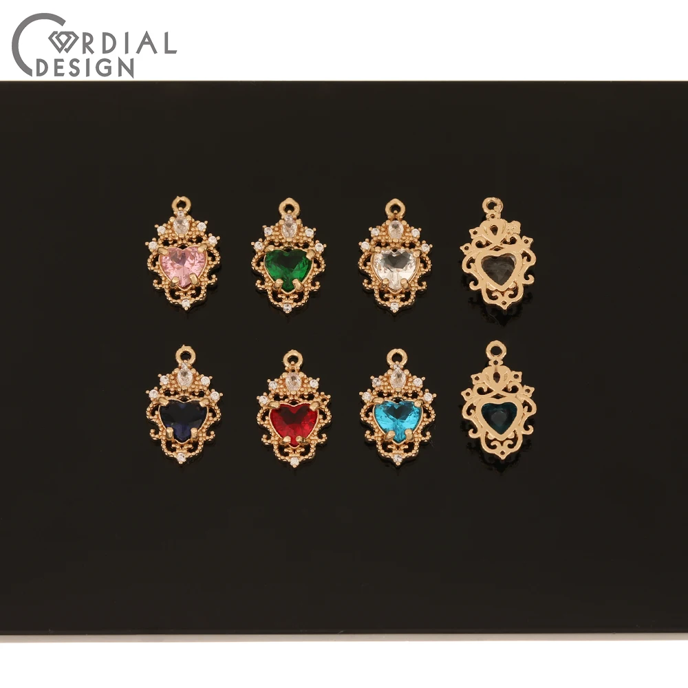Cordial Design 50Pcs 11*18MM Earrings Accessories/Crystal Pendant/DIY Charms/Heart Shape/Jewelry Finding & Components/Hand Made - cordial