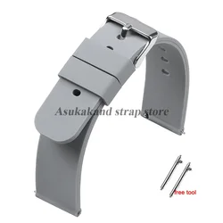 Versatile Quick - Release Silicone Sport Watch Strap - Multiple Sizes - 22mm (Grey)