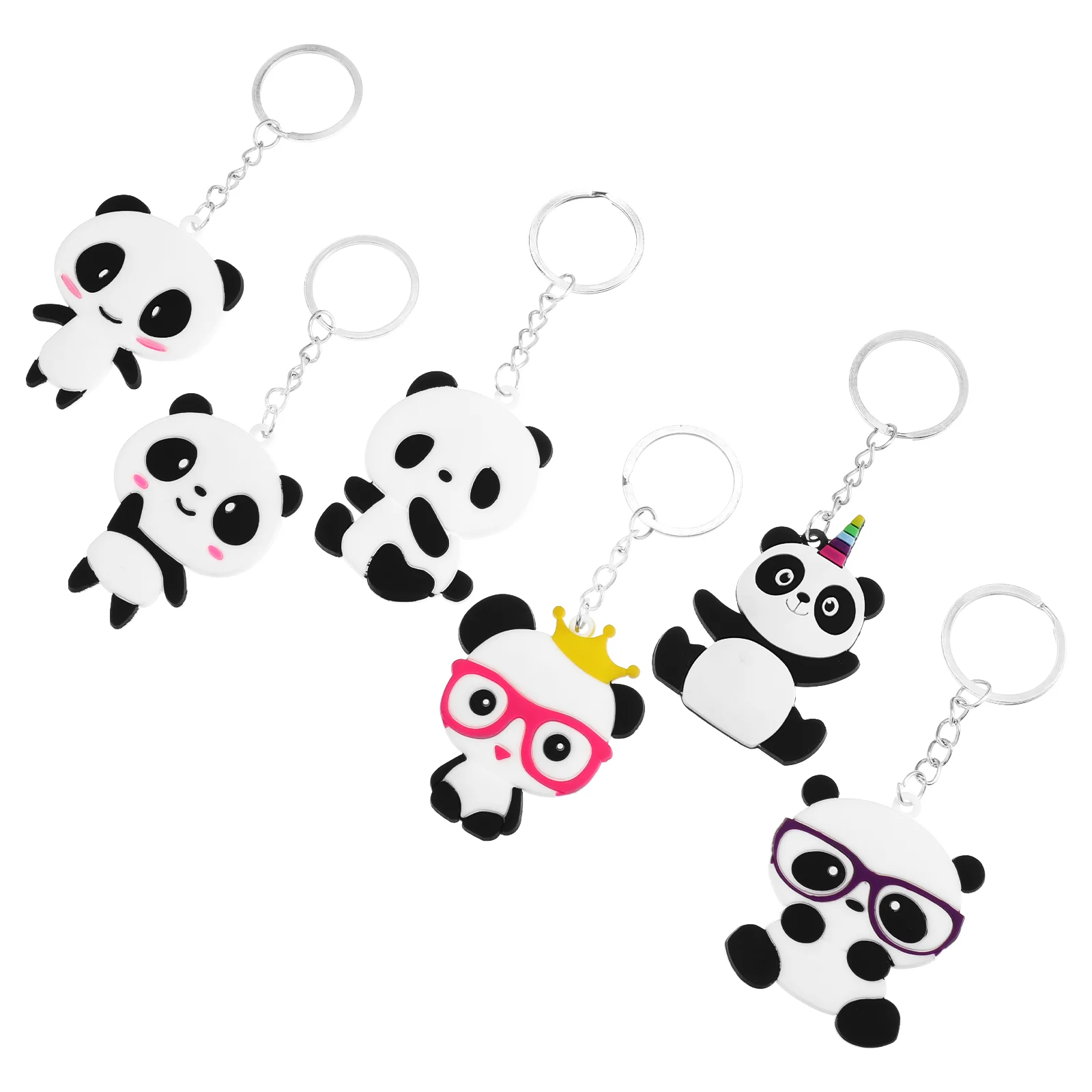 

Keychains Shaped Key Ring Assorted Figure Keyring Pendant for Key Ornament Bag Gift Party Favors 6pcs