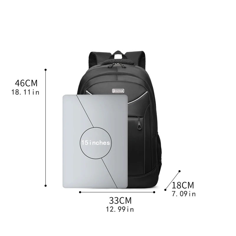 Large-capacity travel backpack, equipped with padded shoulder straps and sporty style, featuring mesh side pockets and abundant