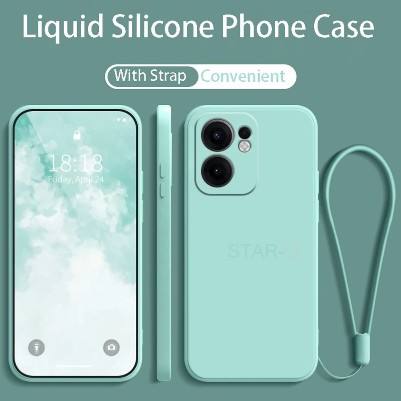 Original Liquid Silicone Phone Case with Lanyard - Enhanced Grip and Protection