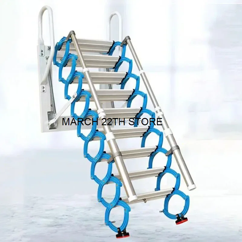 Wall-mounted Ladders Attic Retractable Stairs Lifting Indoor and Outdoor Invisible Folding Ladders Simple Stretching Stairs A