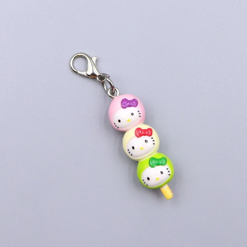 Kawaii Hello Kitty cute KT cat keychain pendant bag zipper phone chain decoration cake pendant anime women accessories