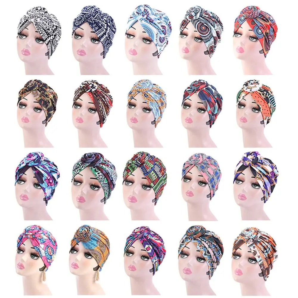 

Men Women Beanies Headwrap Fashion Casual Cotton Hat Bandana Floral Print Turban Women National Wind Chemotherapy Hat