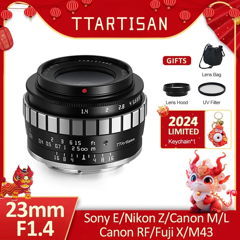 Ttartisan 23Mm F1.4 Aps-C Lente Manuale Ad Ampia Apertura Per Sony E Nikon Z Fuji X Canon Eos M M4/3 Leica L Mount Canon Rf R6 Xt10
