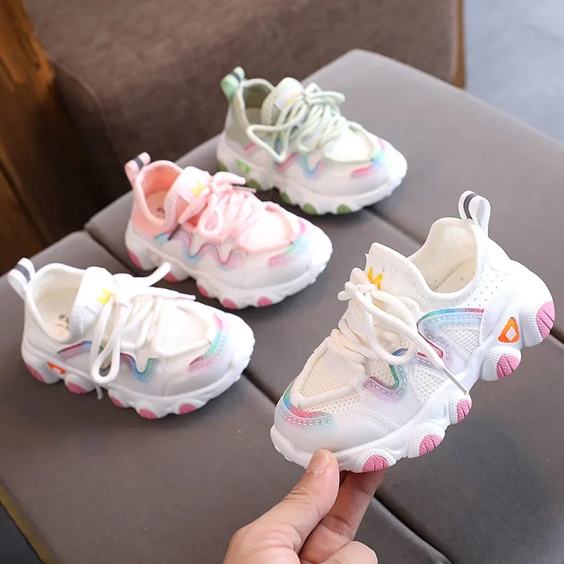 Breathable Toddler Boy Girl Sneakers Stretch Fabric Running Shoes School Sports Shoes D07083 sports shoes baby shoes kids sneakers kids shoes kids sports shoes