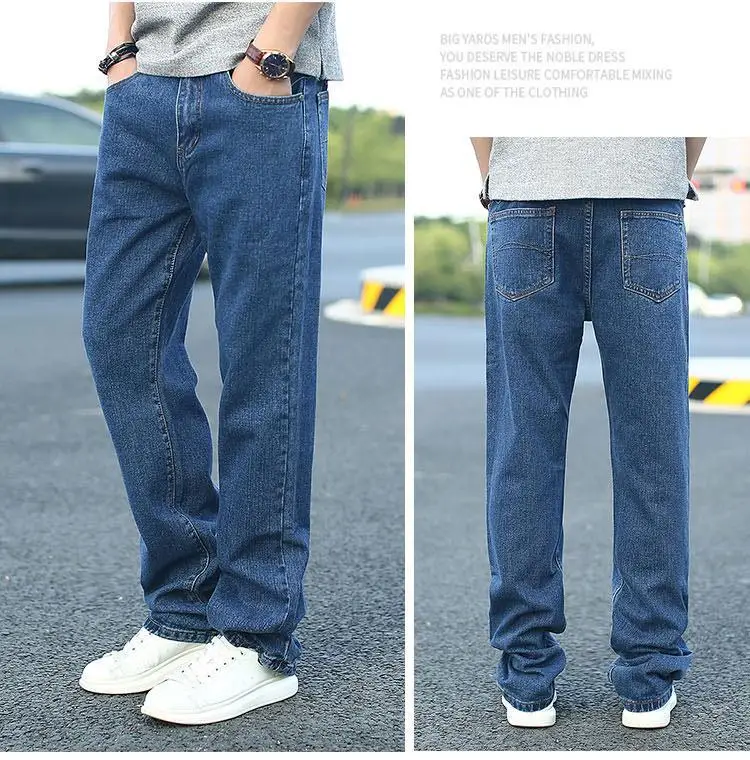 2022 Spring Summer Men's Thin Straight-leg Loose Jeans Classic Style Advanced Stretch Baggy Pants Male Wide leg jeans pants