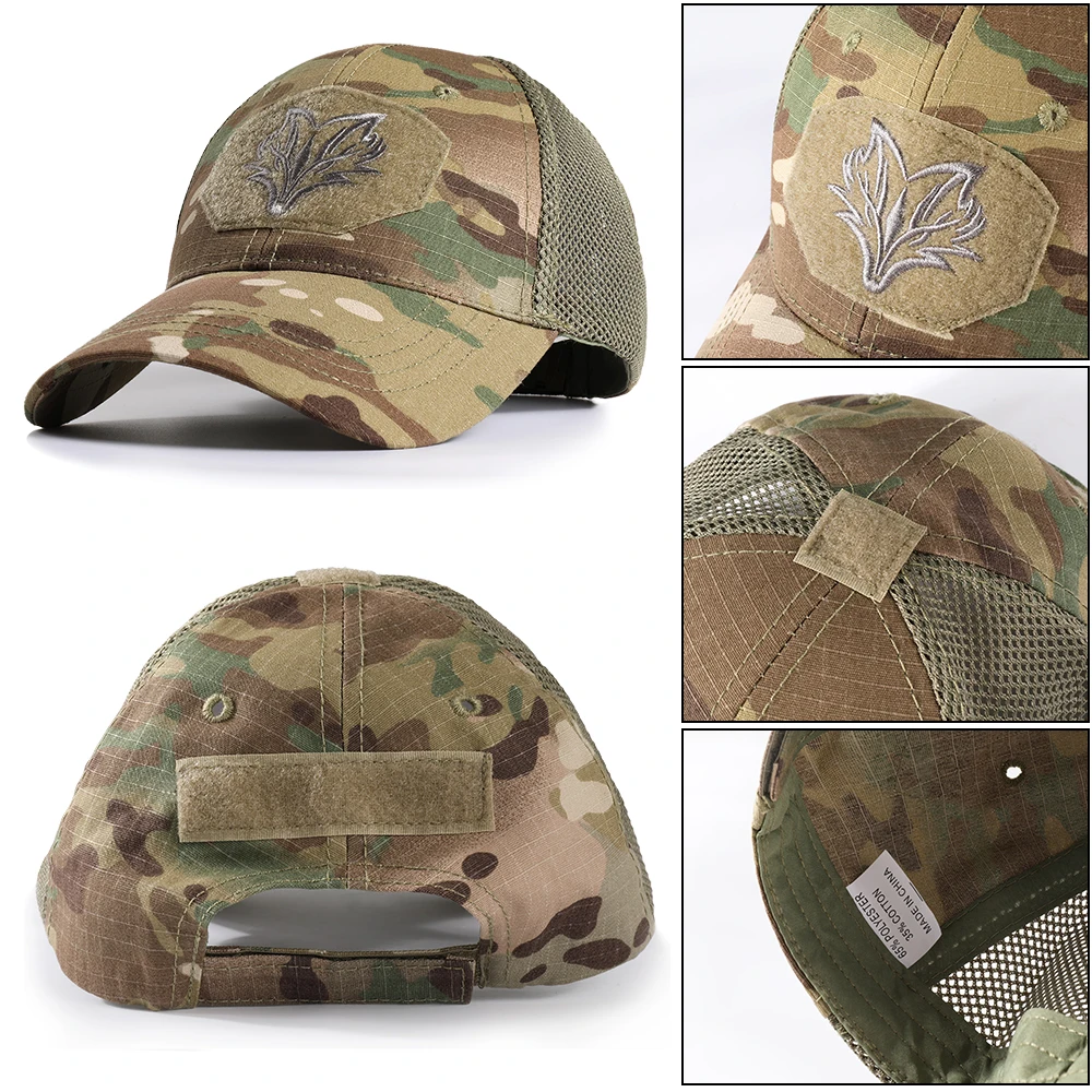 Boné Militar Tático Ajustável, Chapéu Protetor Solar, Camuflagem do Exército Camo, Caça Airsoft, Acampamento, Caminhadas, Pesca, Beisebol, Snapback