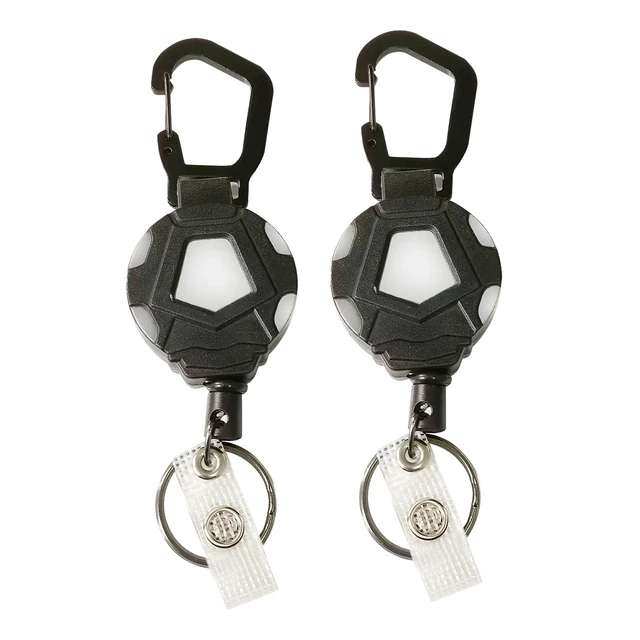 2pcs Badge Reel Professional Black Gift Anti Lost Retractable