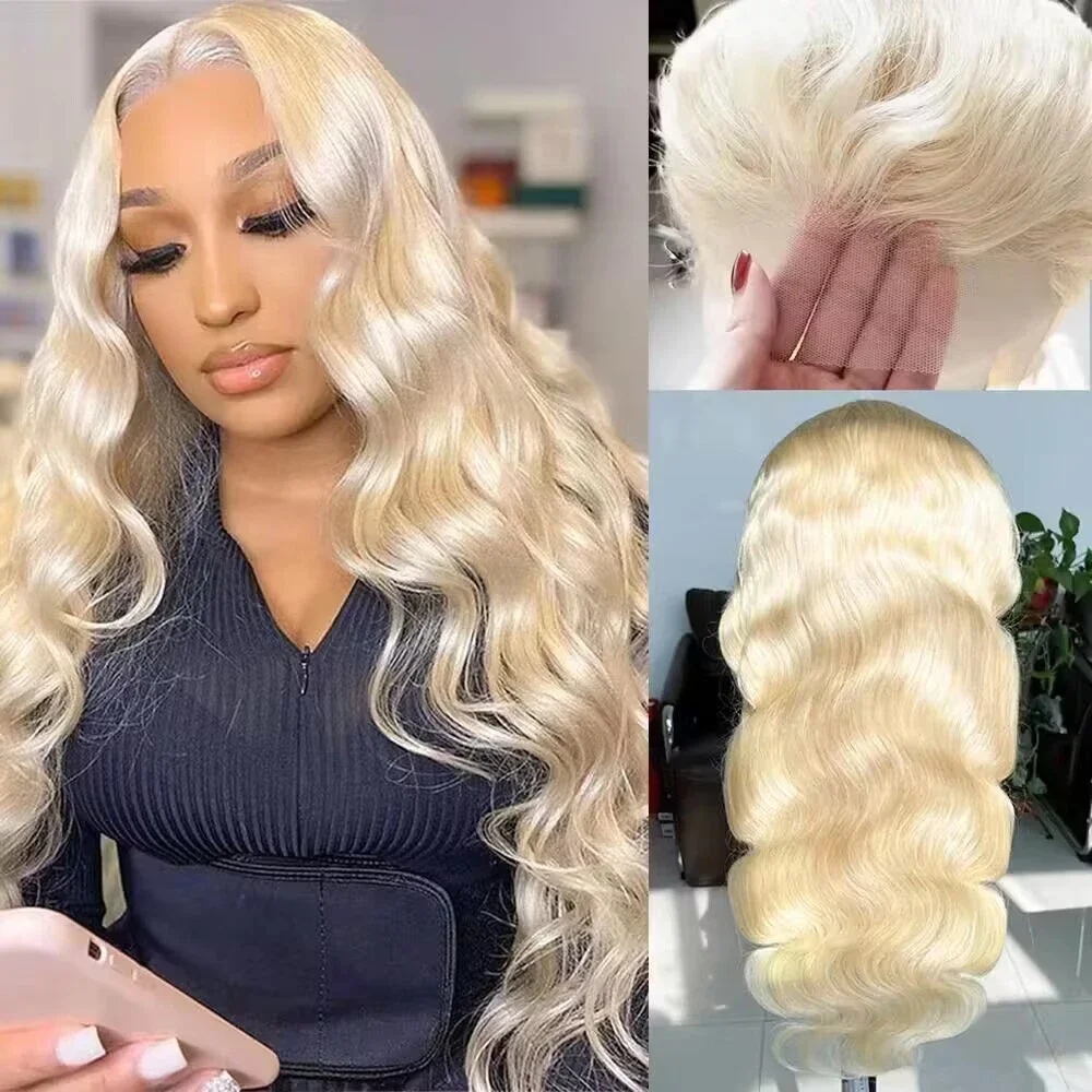 200% HD Transparent 613 Body Wave 13x6 Lace Front Human Hair Wig Color Preplucked 13x4 Honey Blonde Lace Frontal Wigs For Women