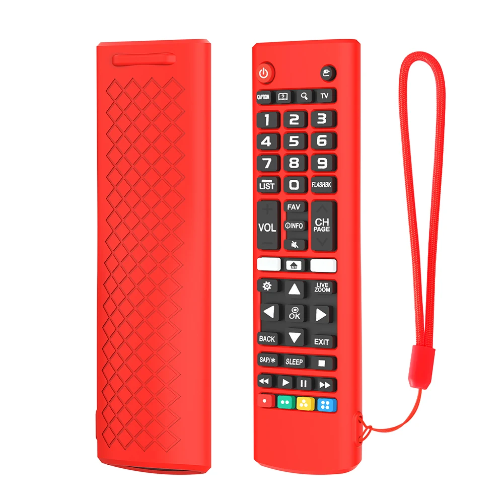 Silicone Remote Case with Lanyard Protective Cover Shockproof TV Remote Control Case for LG AKB75095307 AKB75375604 AKB74915305