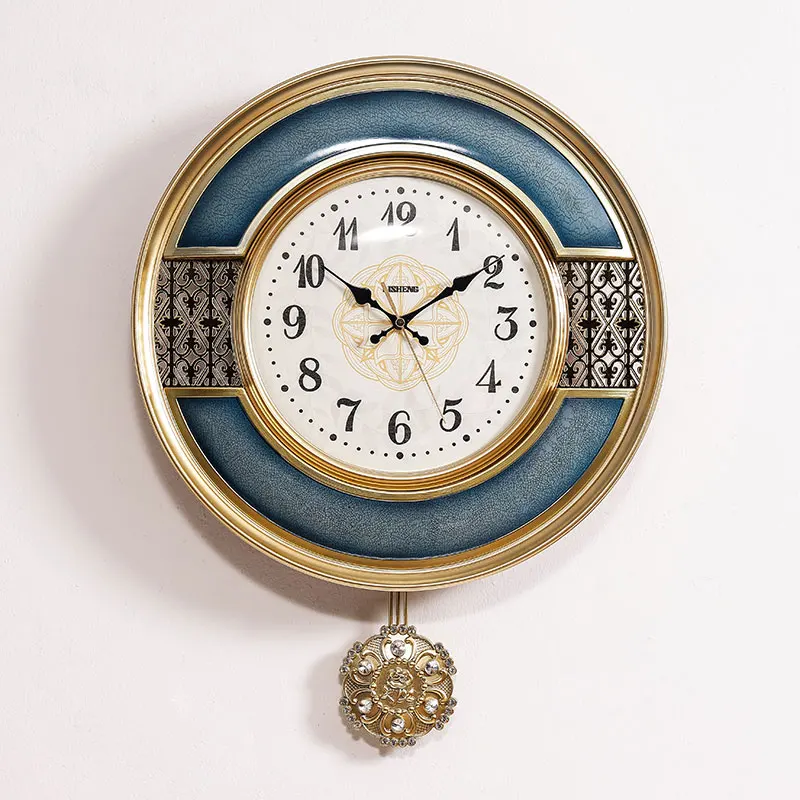 Round Pendulum Clock Wall Watch Mechanism Shabby Chic Style 1  