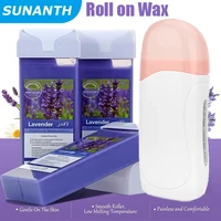 Roll On Waxing Kit,Hair Removal Wax Warmer with Cartridge Depilatory Roller Refill for Arms and For hair removal Heater Kit 1