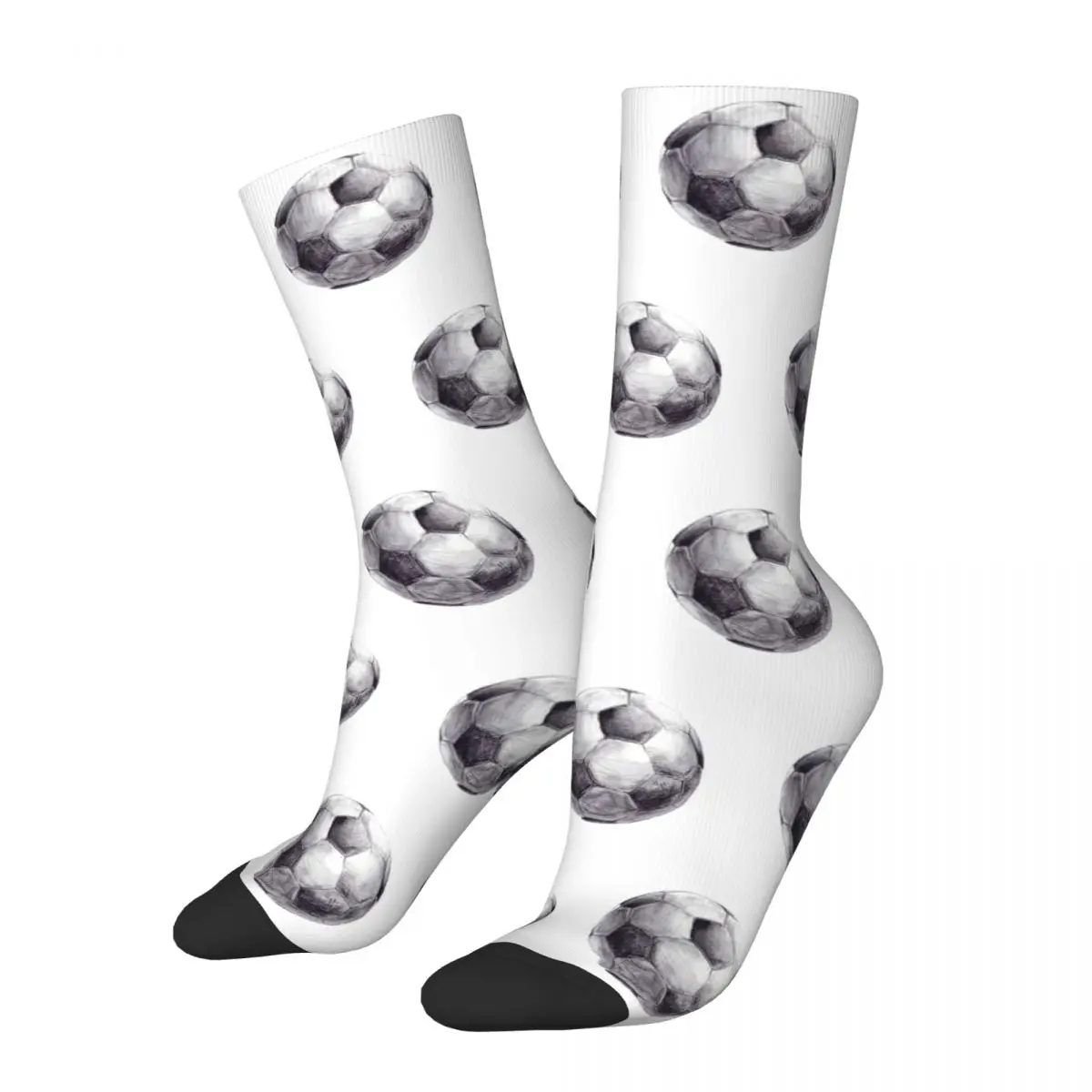 

Autumn Winter Colorful Women Men Soccer Ball Football Sports Watercolor Socks Non-slip Football Socks