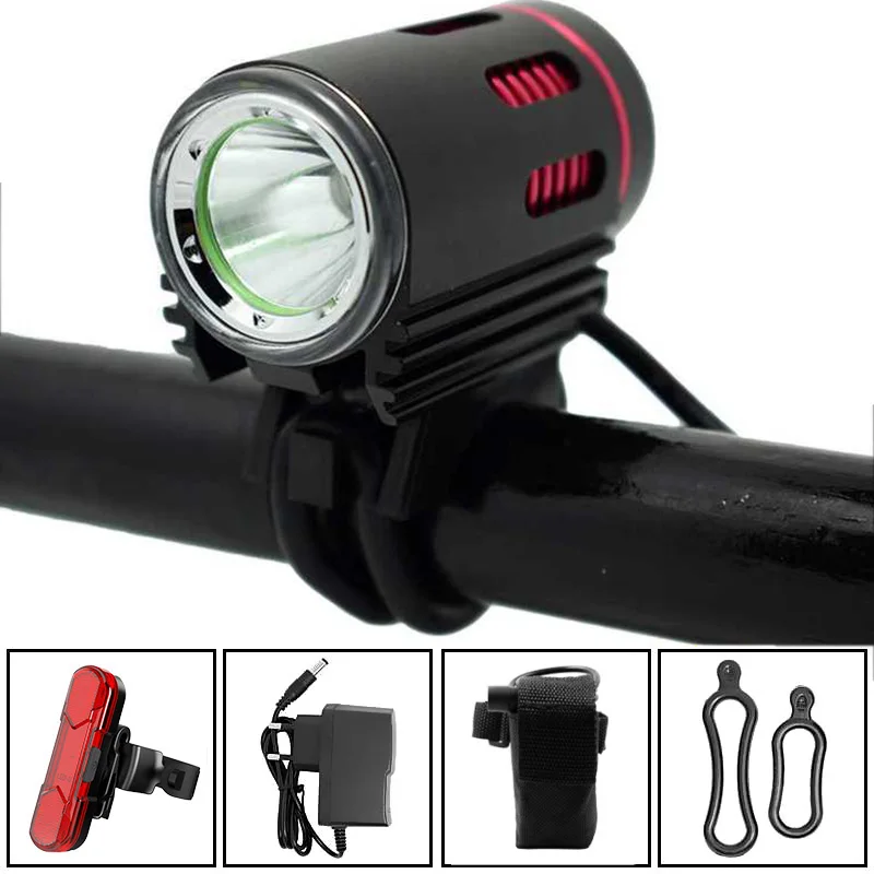 BikeLightXML2LED3000Lumen9600mAhBicycleHeadlightFlashlight