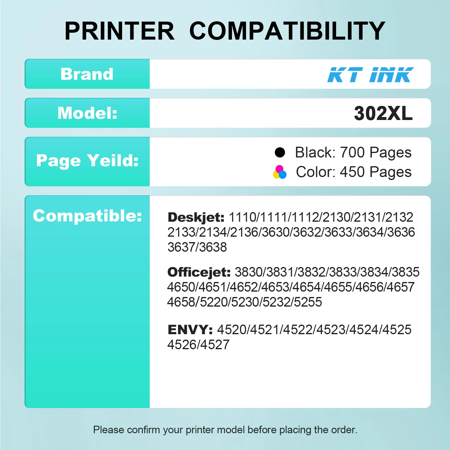Imprimante Hp Deskjet Firstoner 302XL Cartouche D'encre Noire, 302XL Remplacement Pour 302 Cartouches D'encre Pour Envy 4520 4524 4527 4523 OfficeJet 3830 3831 3835 4650 5230 DeskJet 3630 1110 2130 2132 (2 Noirs Hp 305 Noir
