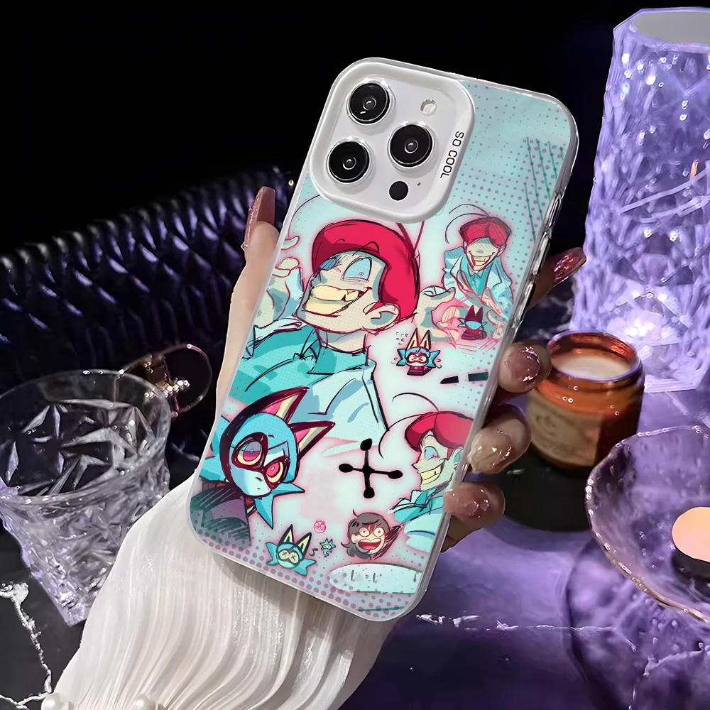 Anime P-Psychocuties Mimi Handyhülle für iPhone 16 15 14 13 12 11 Pro Max Weiß Matt Laser Metallic Aurora Funda – Detail 6