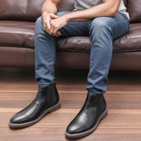 Chelsea Boots Men 2025 Brand Comfortable Fashion Leather Boots #Kd5232