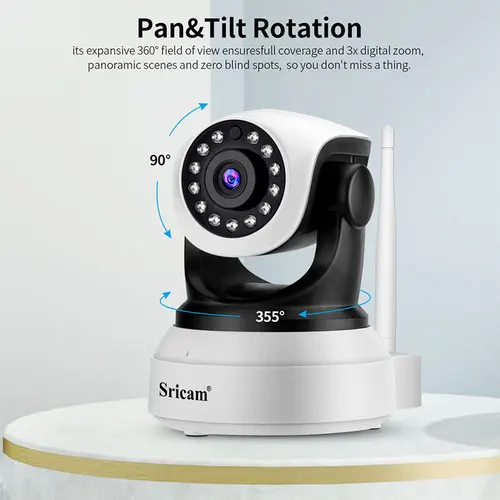 Sricam 스마트 홈 실내 와이파이 IP 카메라, 양방향 오디오, 인체 자동 추적, 무선 비디오 감시, 보안 CCTV, 3.0MP 4