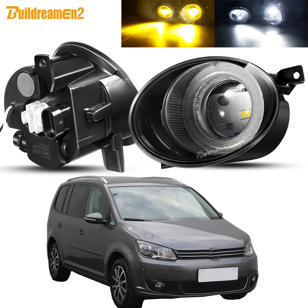 

2 Pieces 30W Angel Eye Fog Light Assembly For Volkswagen VW Touran (1T3) 2010-2015 Car LED Fog Daytime Running Lamp DRL 9006 12V