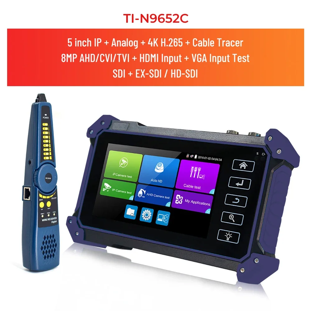 Tester Monitor 5in1 Touch 5" Per CCTV | WiFi, 4K, Test Cavi, IP/TVI/CVI/AHD - Foto 6