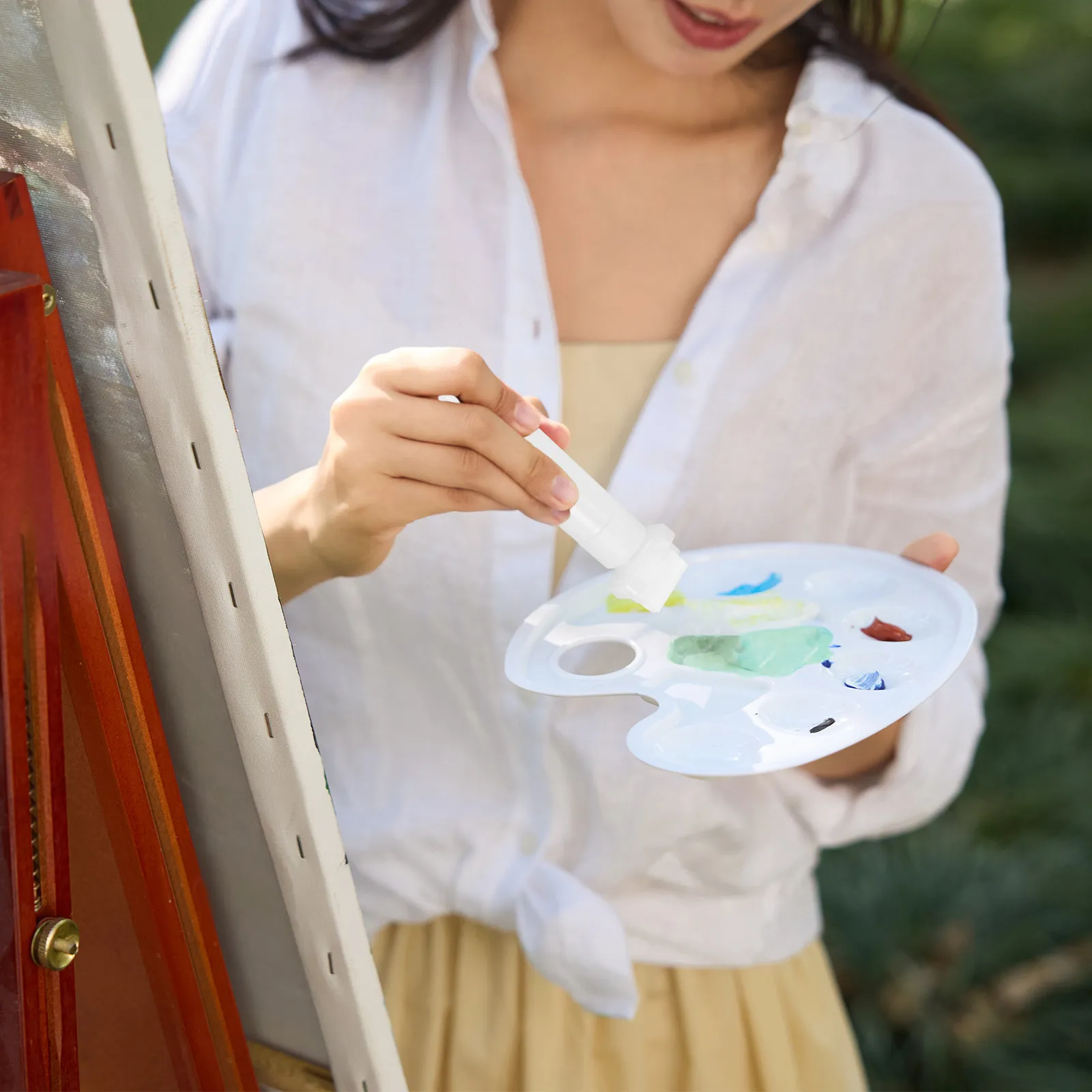 리필 가능한 아크릴 마커 10mm 플랫 팁 페인트 펜, 공예, 미술, DIY 프로젝트용 유리, 나무, 돌에 사용 가능한 흰색 리필 가능 공통통(빈 용기)