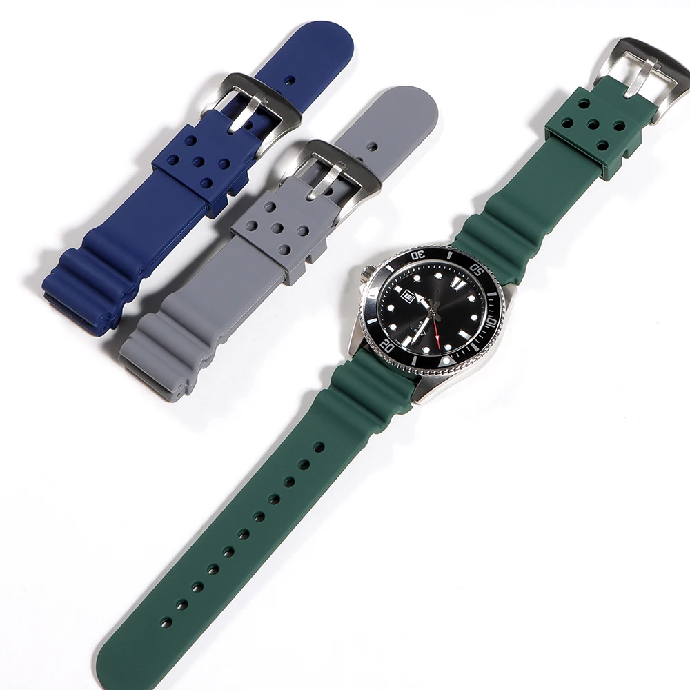 Water-Resistant Silicone Watchband Strap